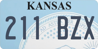 KS license plate 211BZX