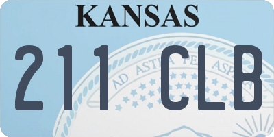 KS license plate 211CLB