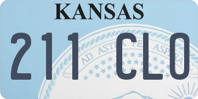 KS license plate 211CLO
