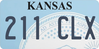 KS license plate 211CLX