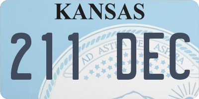 KS license plate 211DEC
