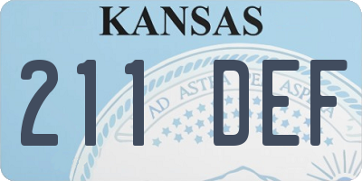 KS license plate 211DEF