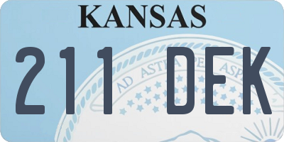 KS license plate 211DEK