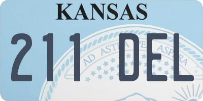 KS license plate 211DEL
