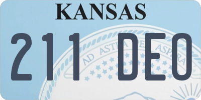 KS license plate 211DEO