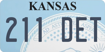 KS license plate 211DET