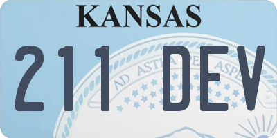 KS license plate 211DEV