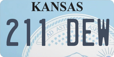 KS license plate 211DEW