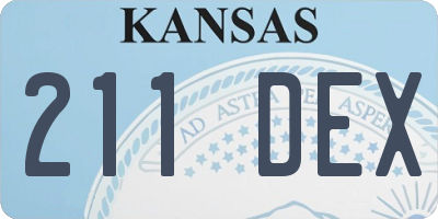 KS license plate 211DEX