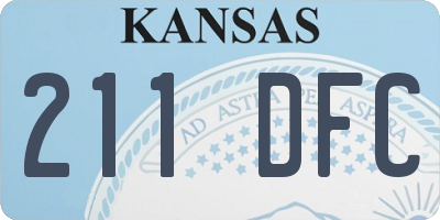 KS license plate 211DFC