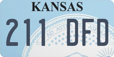 KS license plate 211DFD