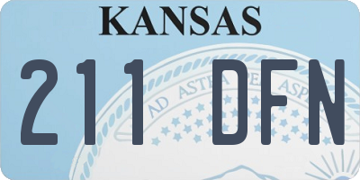 KS license plate 211DFN