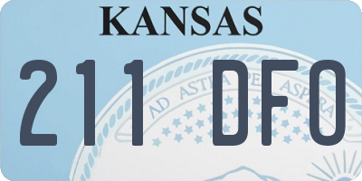 KS license plate 211DFO