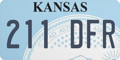 KS license plate 211DFR