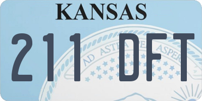 KS license plate 211DFT