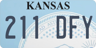 KS license plate 211DFY