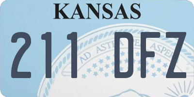 KS license plate 211DFZ