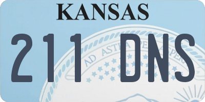 KS license plate 211DNS