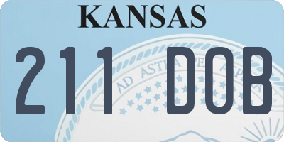 KS license plate 211DOB
