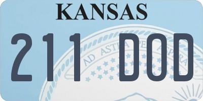 KS license plate 211DOD