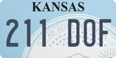 KS license plate 211DOF