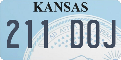 KS license plate 211DOJ