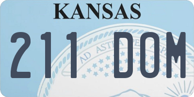 KS license plate 211DOM