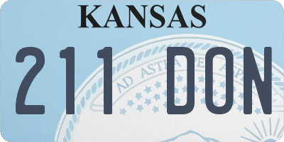 KS license plate 211DON