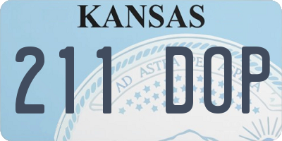 KS license plate 211DOP