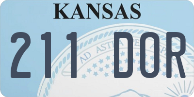 KS license plate 211DOR