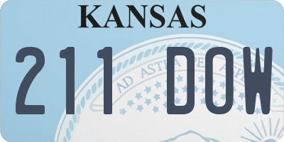 KS license plate 211DOW