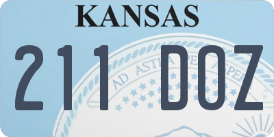 KS license plate 211DOZ