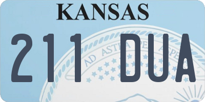 KS license plate 211DUA