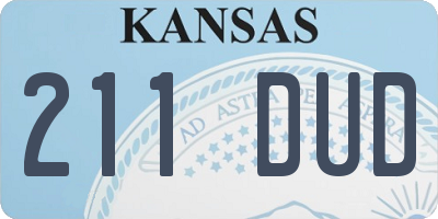 KS license plate 211DUD