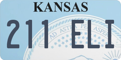 KS license plate 211ELI
