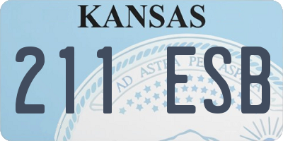KS license plate 211ESB