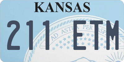 KS license plate 211ETM