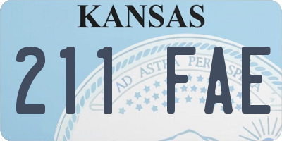 KS license plate 211FAE