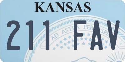 KS license plate 211FAV