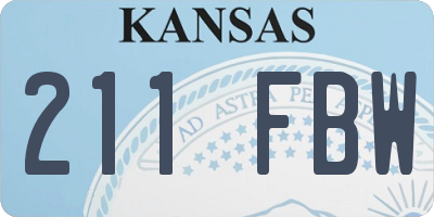 KS license plate 211FBW