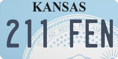 KS license plate 211FEN