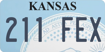 KS license plate 211FEX