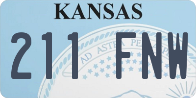 KS license plate 211FNW
