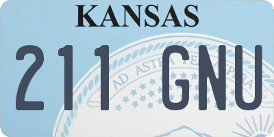 KS license plate 211GNU