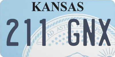 KS license plate 211GNX