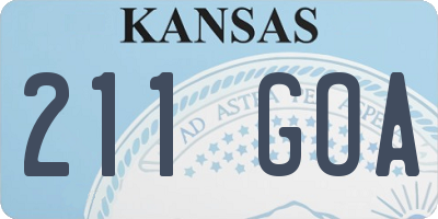 KS license plate 211GOA