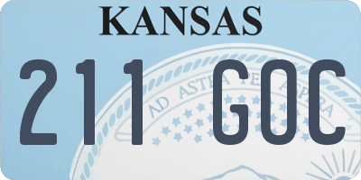 KS license plate 211GOC