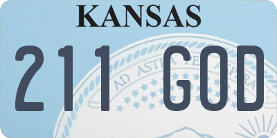 KS license plate 211GOD