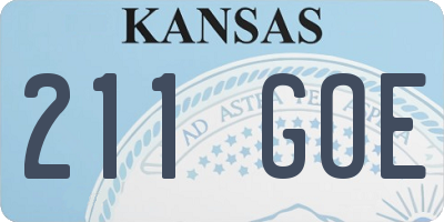 KS license plate 211GOE