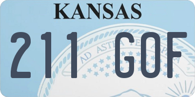 KS license plate 211GOF